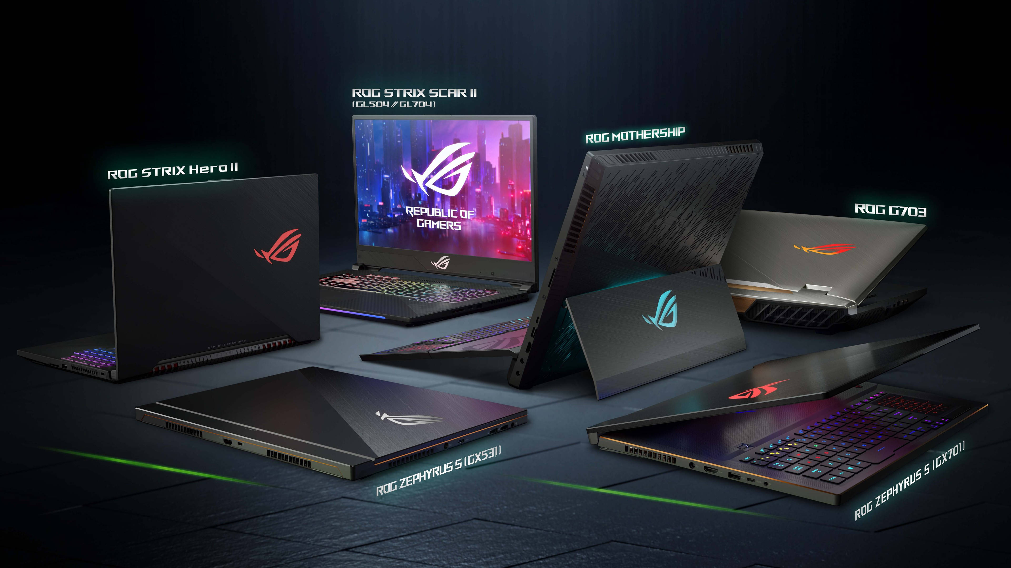ASUS ROG, 4K Gaming Laptops, RGB keyboards, 4K Desktop Wallpaper