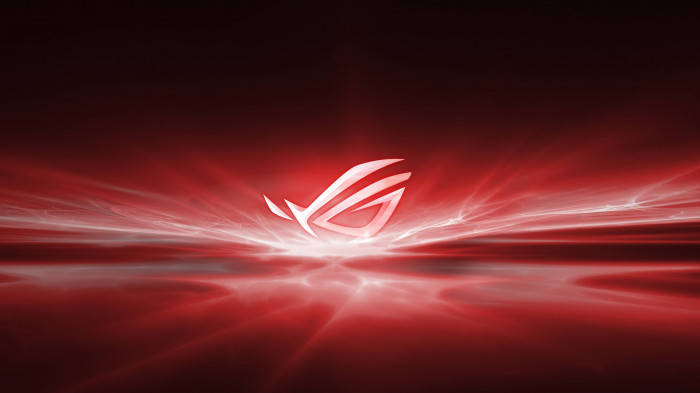ASUS ROG Logo, red energy, glowing white ROG logo, SD Desktop Wallpaper