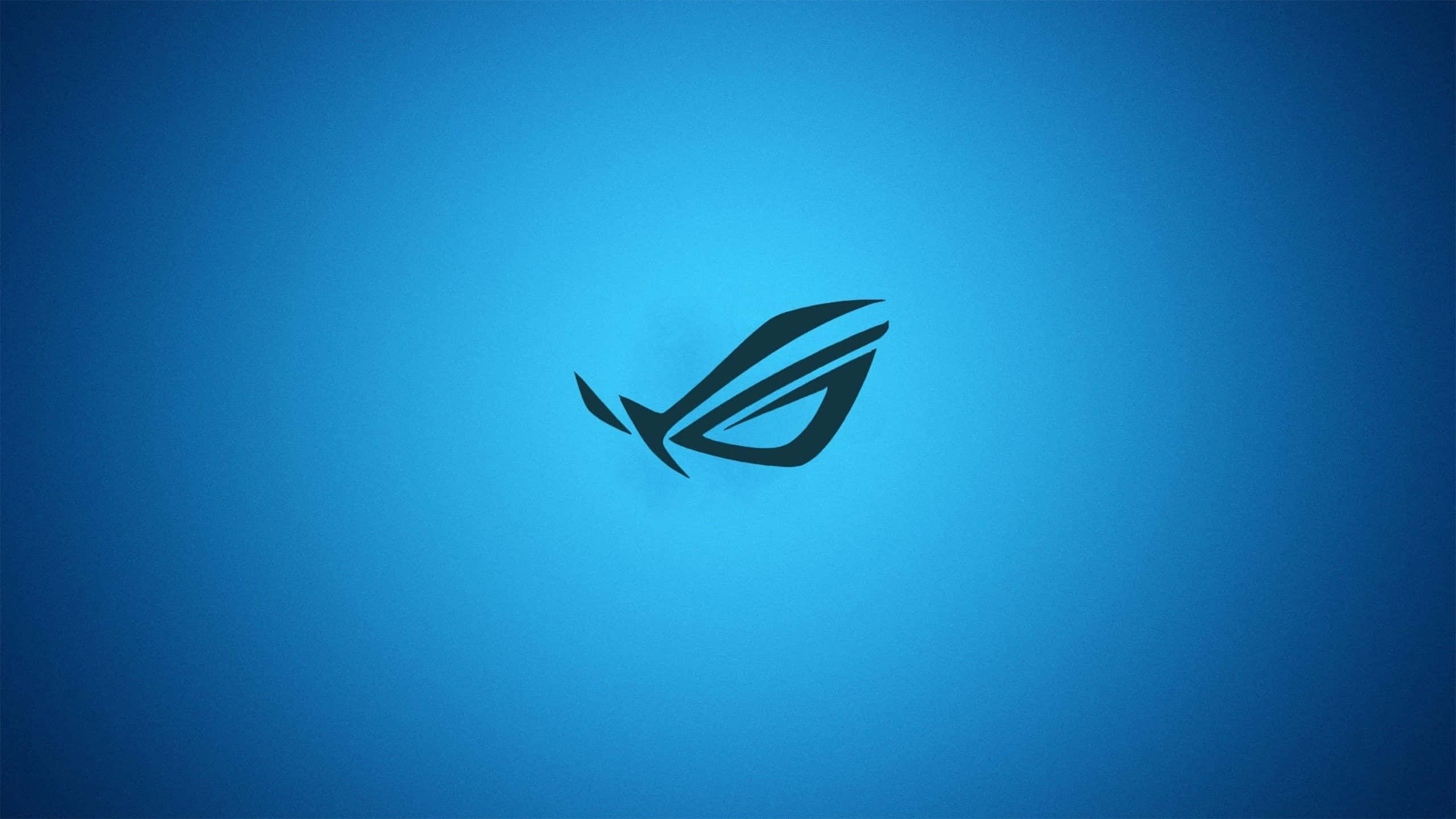 ASUS ROG Logo, black ROG eye logo, gradient blue background, 2K Desktop Wallpaper