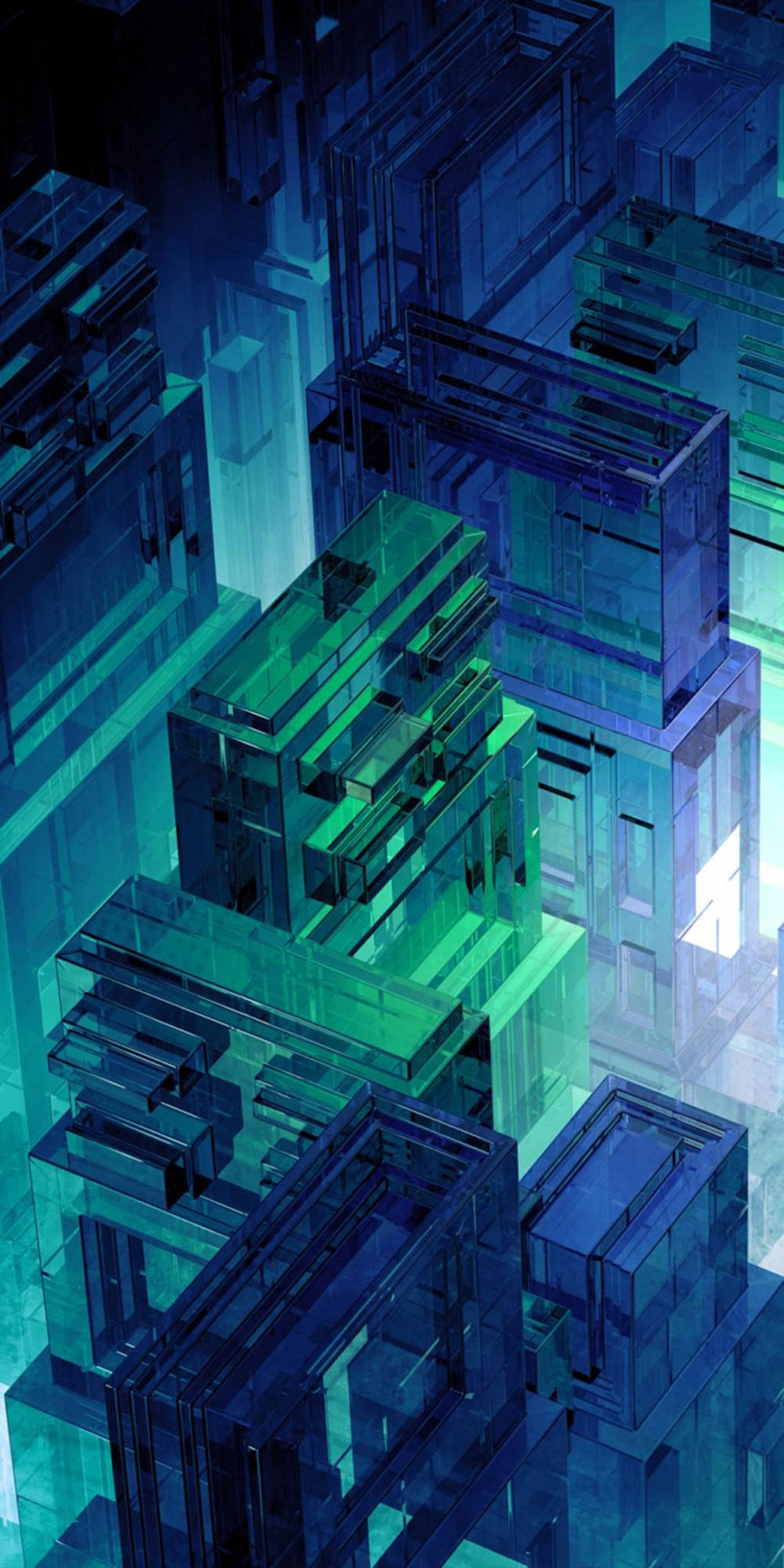 Asus ROG Phone, blue green, glowing translucent blue, Full HD Phone Wallpaper