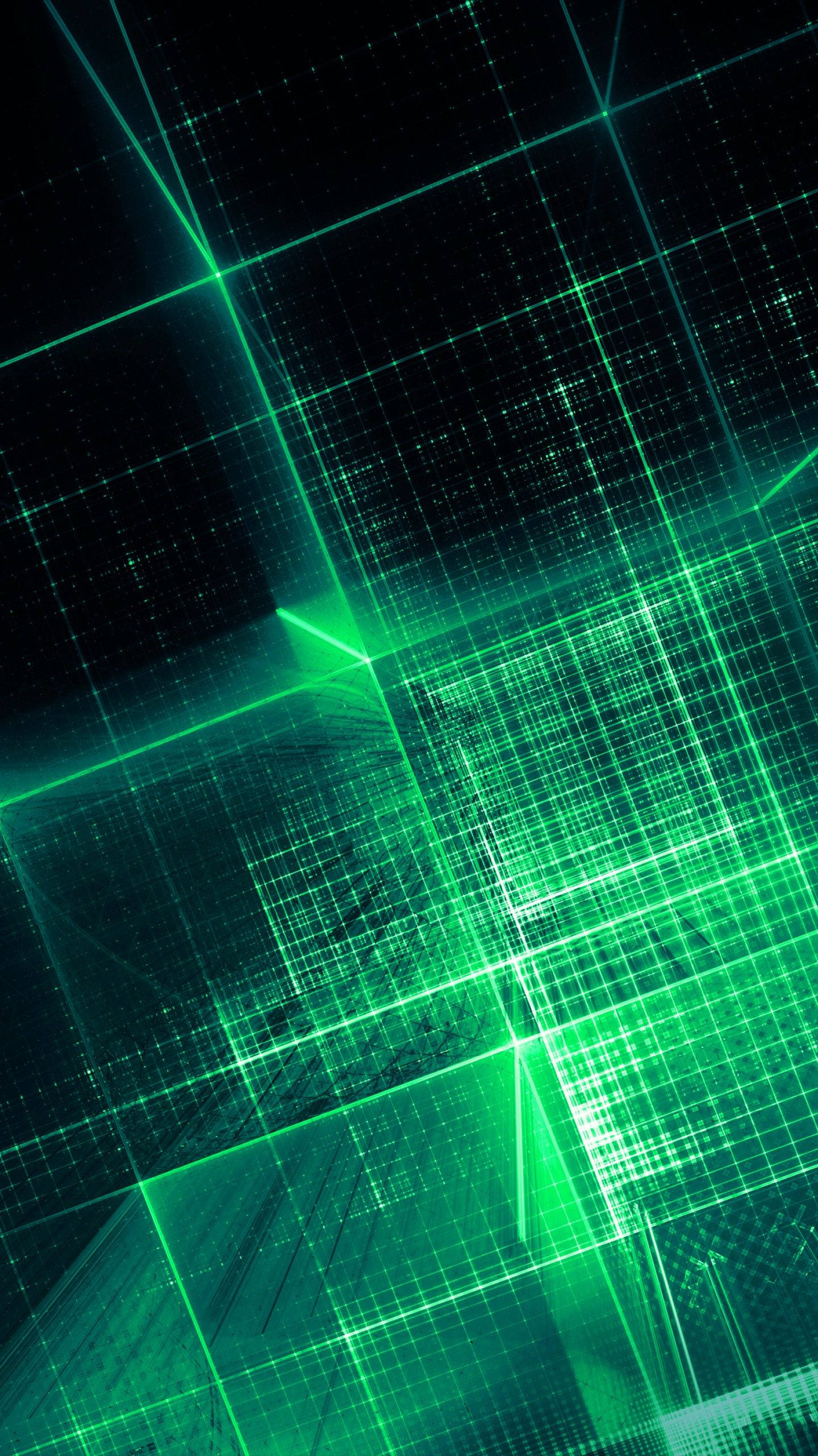 Asus ROG Phone, black, green, 2K Phone Wallpaper