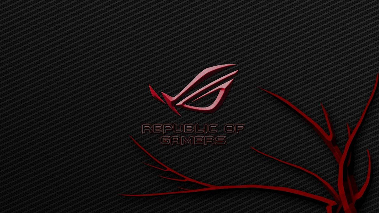 Asus ROG, red ROG logo, red branches, SD Desktop Wallpaper
