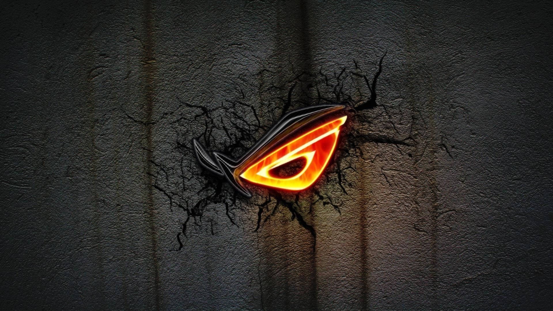 Asus Rog, ROG eye logo, glowing orange, Full HD Desktop Wallpaper