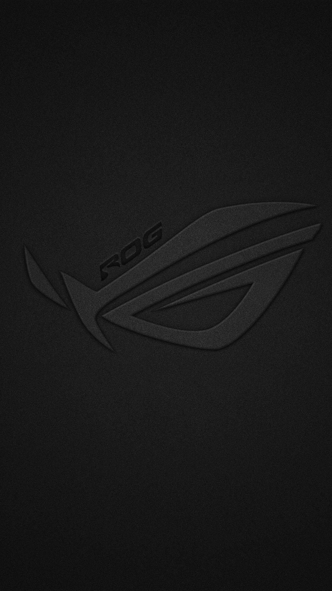 Asus ROG Phone, ROG logo, black background, Full HD Phone Wallpaper
