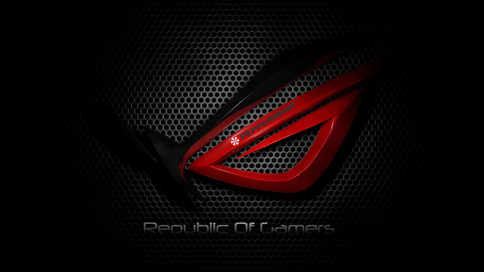 ASUS ROG, Peppermint, red, Full HD Desktop Wallpaper