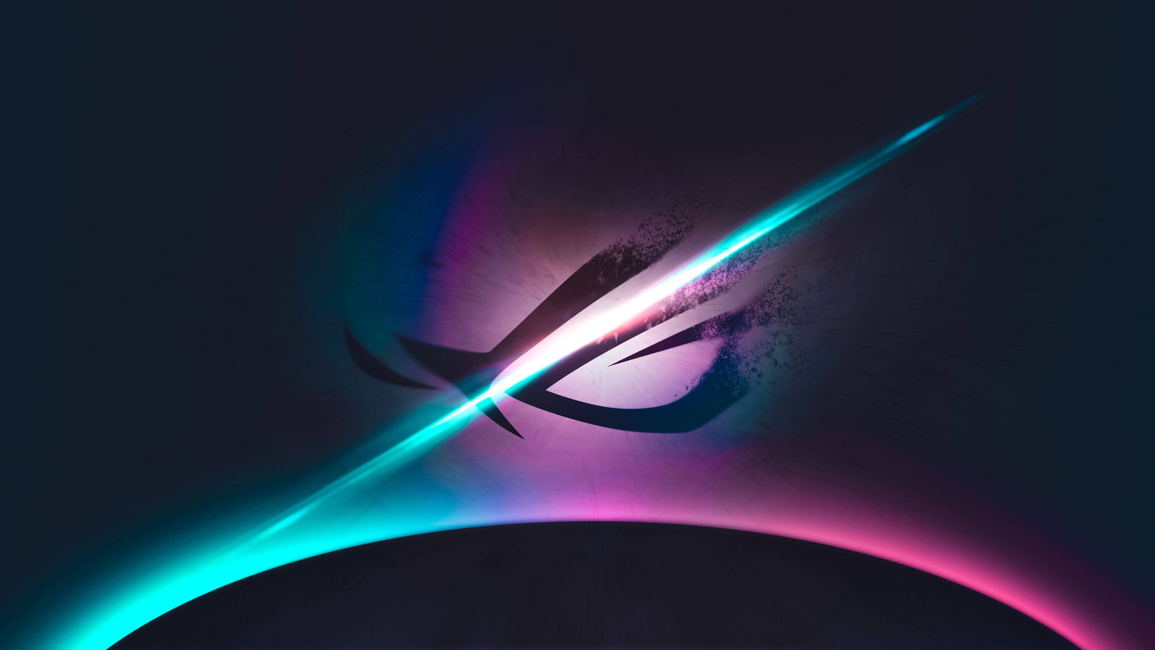 Asus ROG, ROG eye logo, electric blue, 4K Desktop Wallpaper
