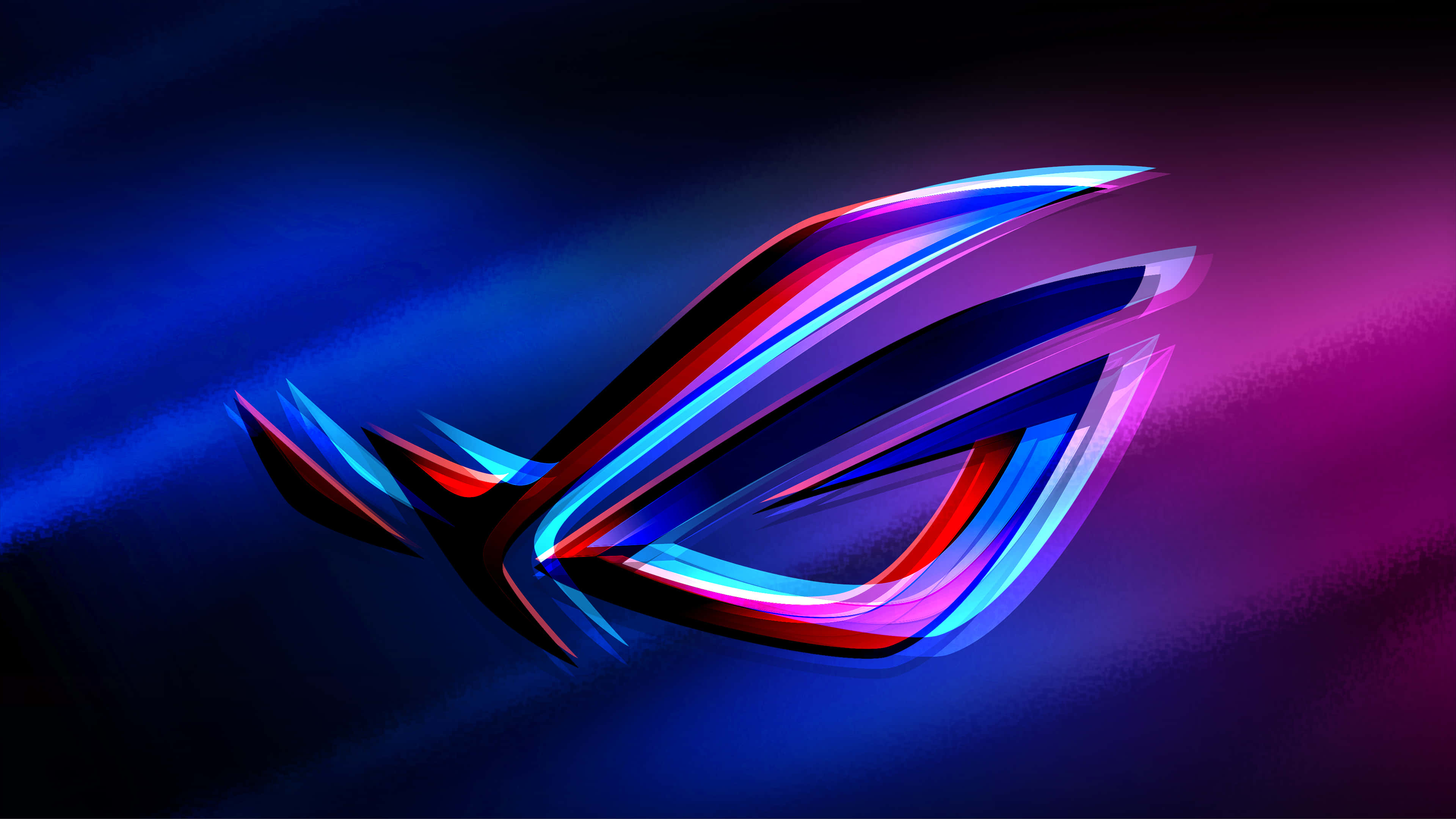 ROG logo, neon blue, red streaks, 4K Desktop Wallpaper
