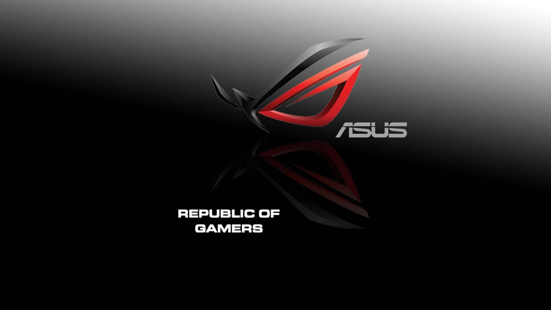 Asus ROG, red and black ROG logo, gradient black background, Full HD Desktop Wallpaper