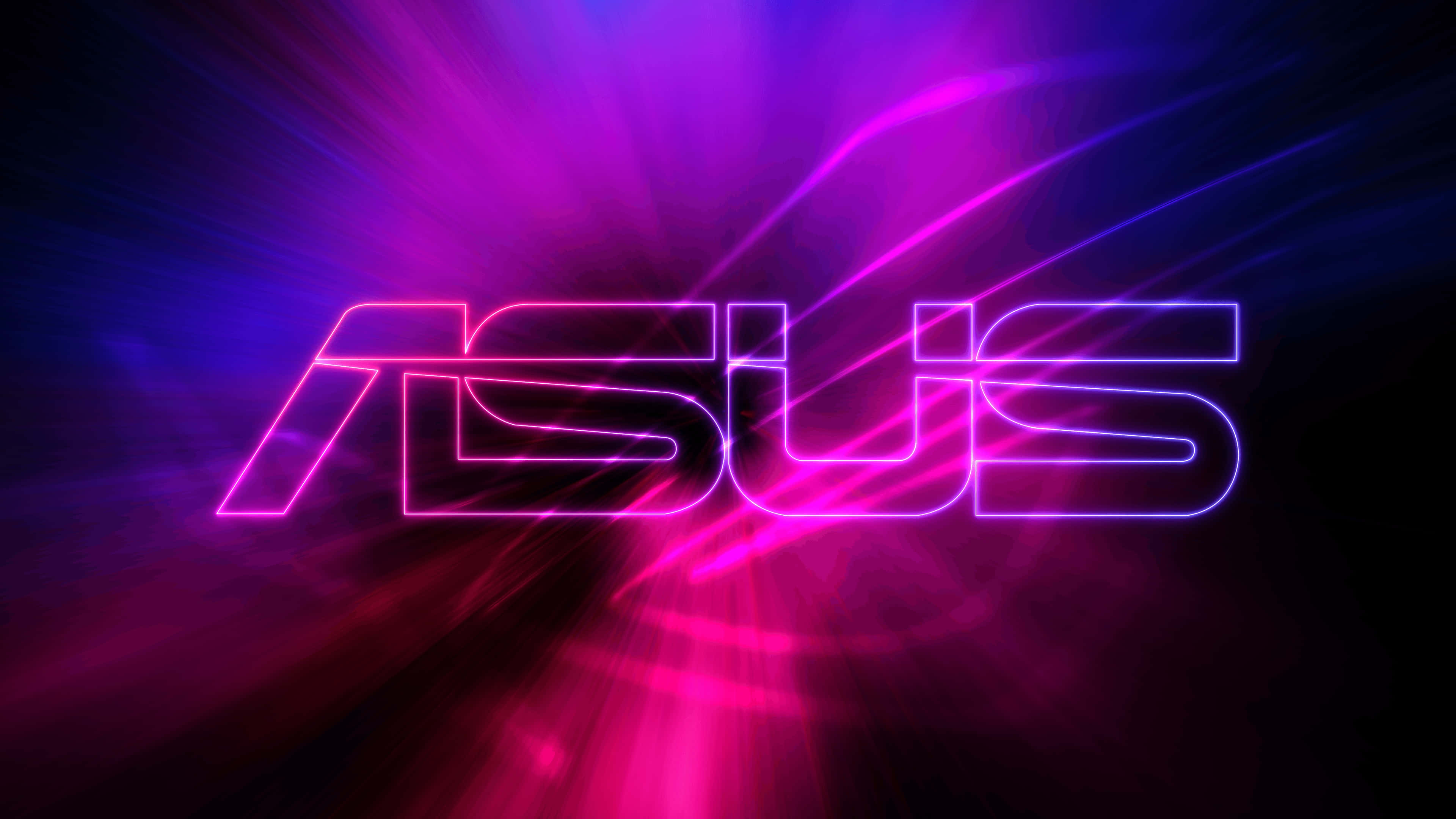 Asus, Neon Glow Logo, neon pink, 4K Desktop Wallpaper