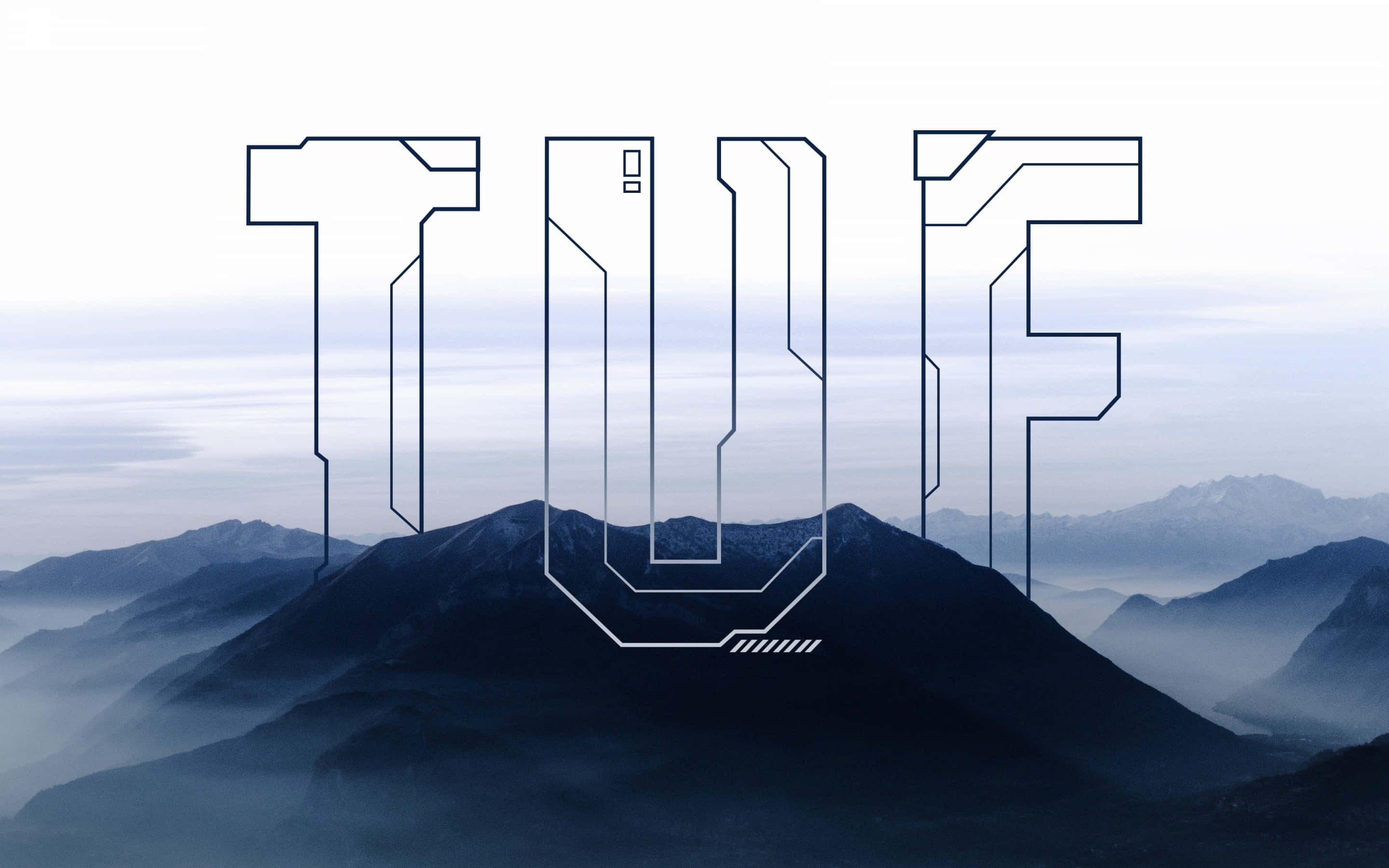 Asus TUF, TUF, futuristic outline font, 2K Desktop Wallpaper