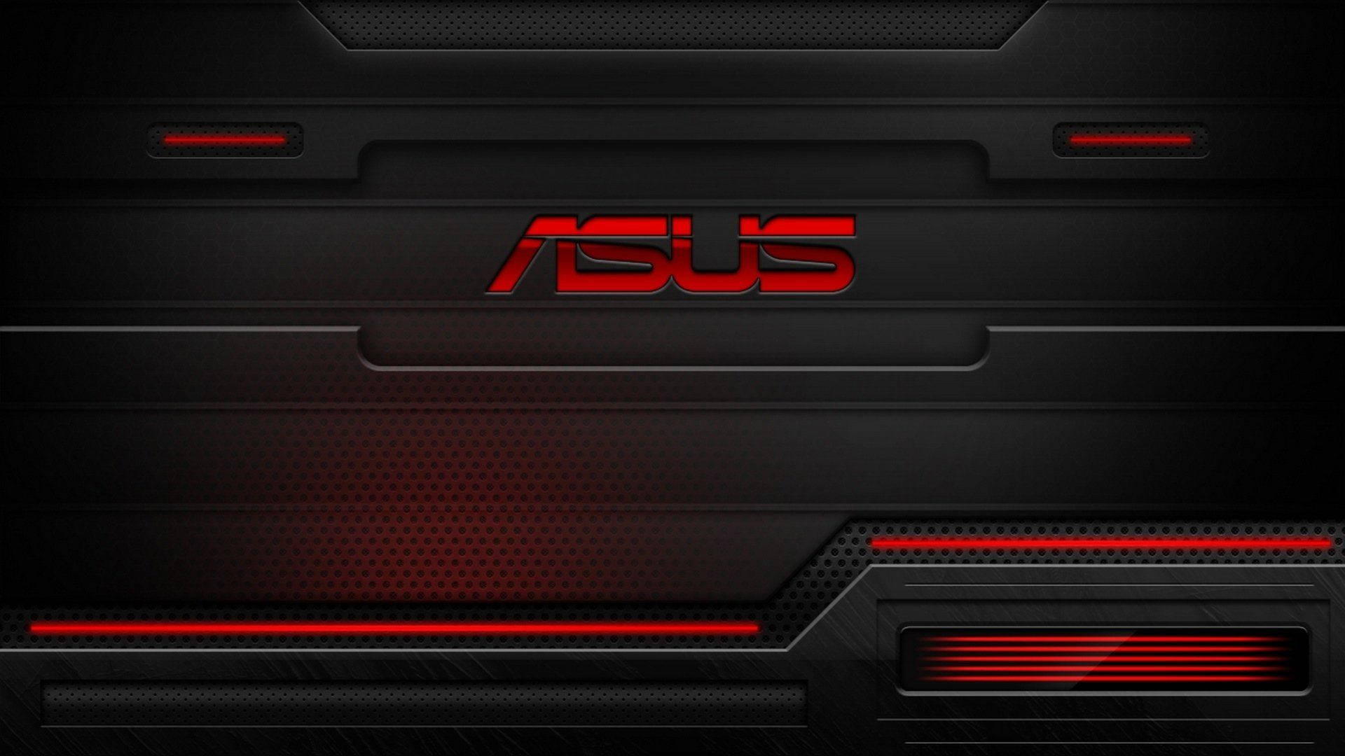 Asus, neon red logo, glowing red ASUS logo, Full HD Desktop Wallpaper