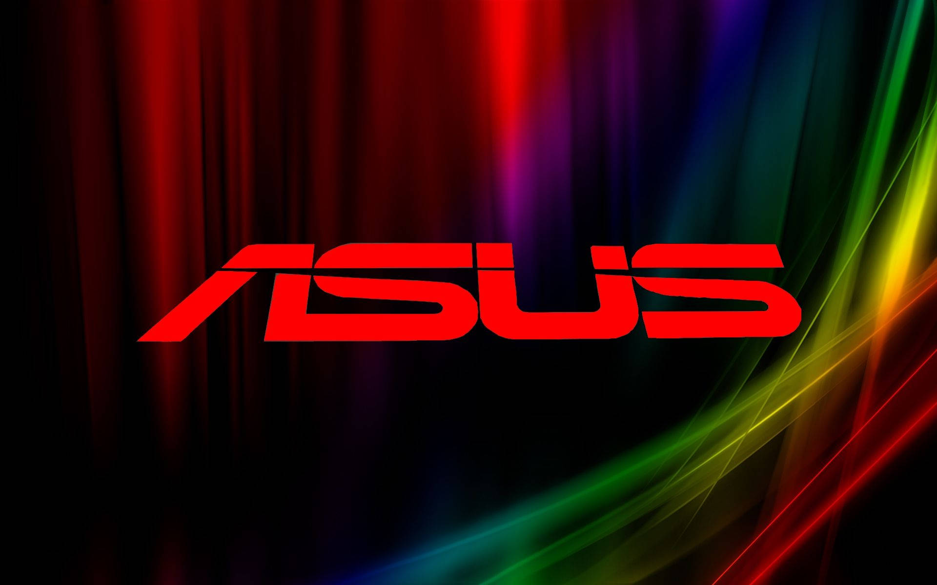 ASUS, red ASUS logo, rainbow light streak, Full HD Desktop Wallpaper