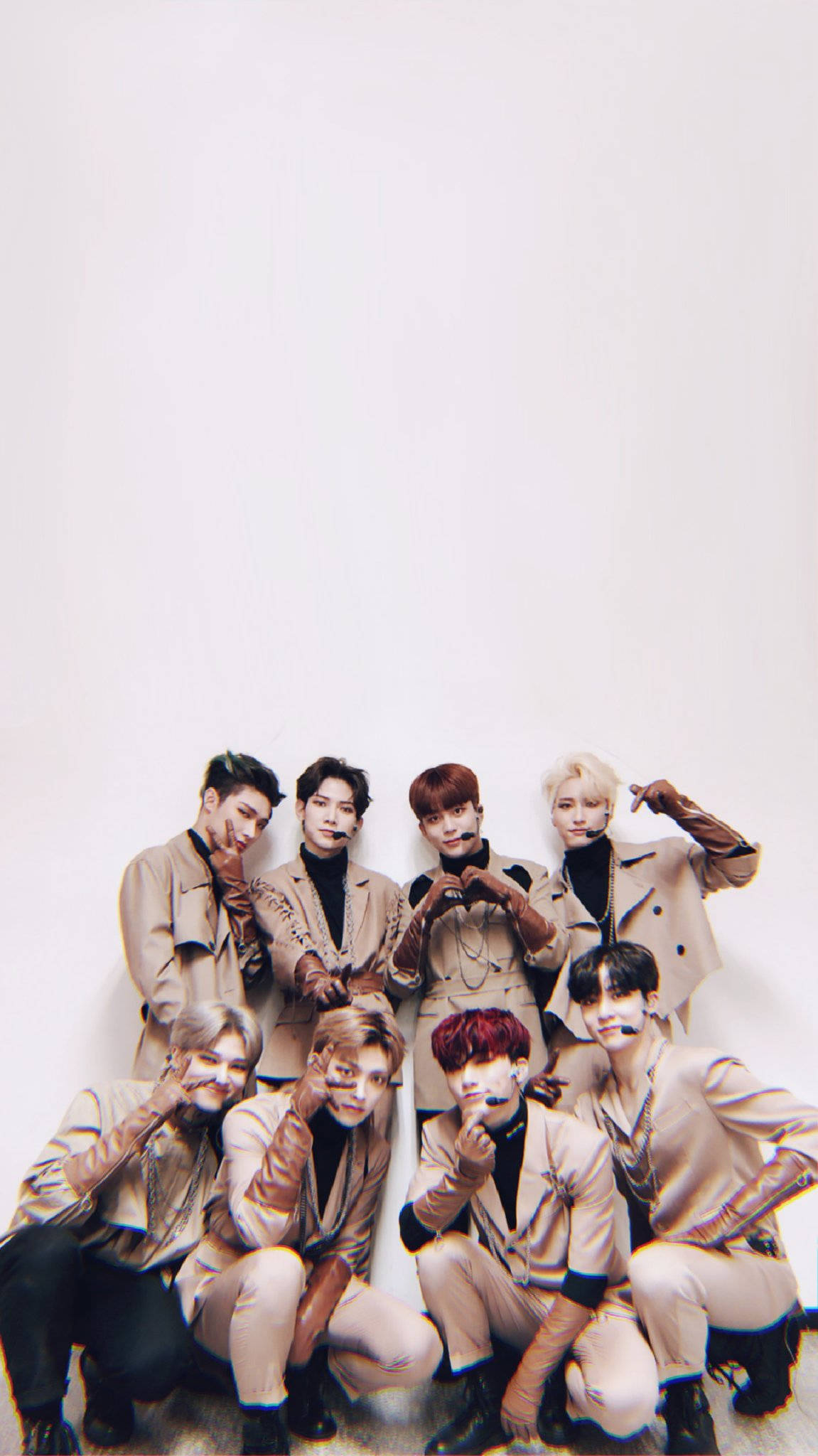 ATEEZ, beige trench coats, leather gloves, Full HD Phone Wallpaper