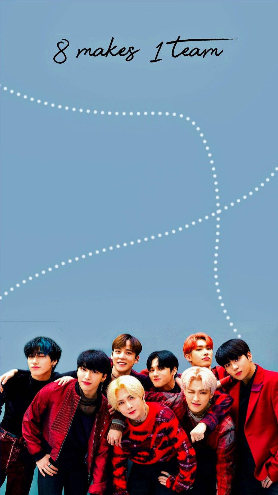 ATEEZ, 8 makes 1 team, red outfits, Full HD Phone Wallpaper