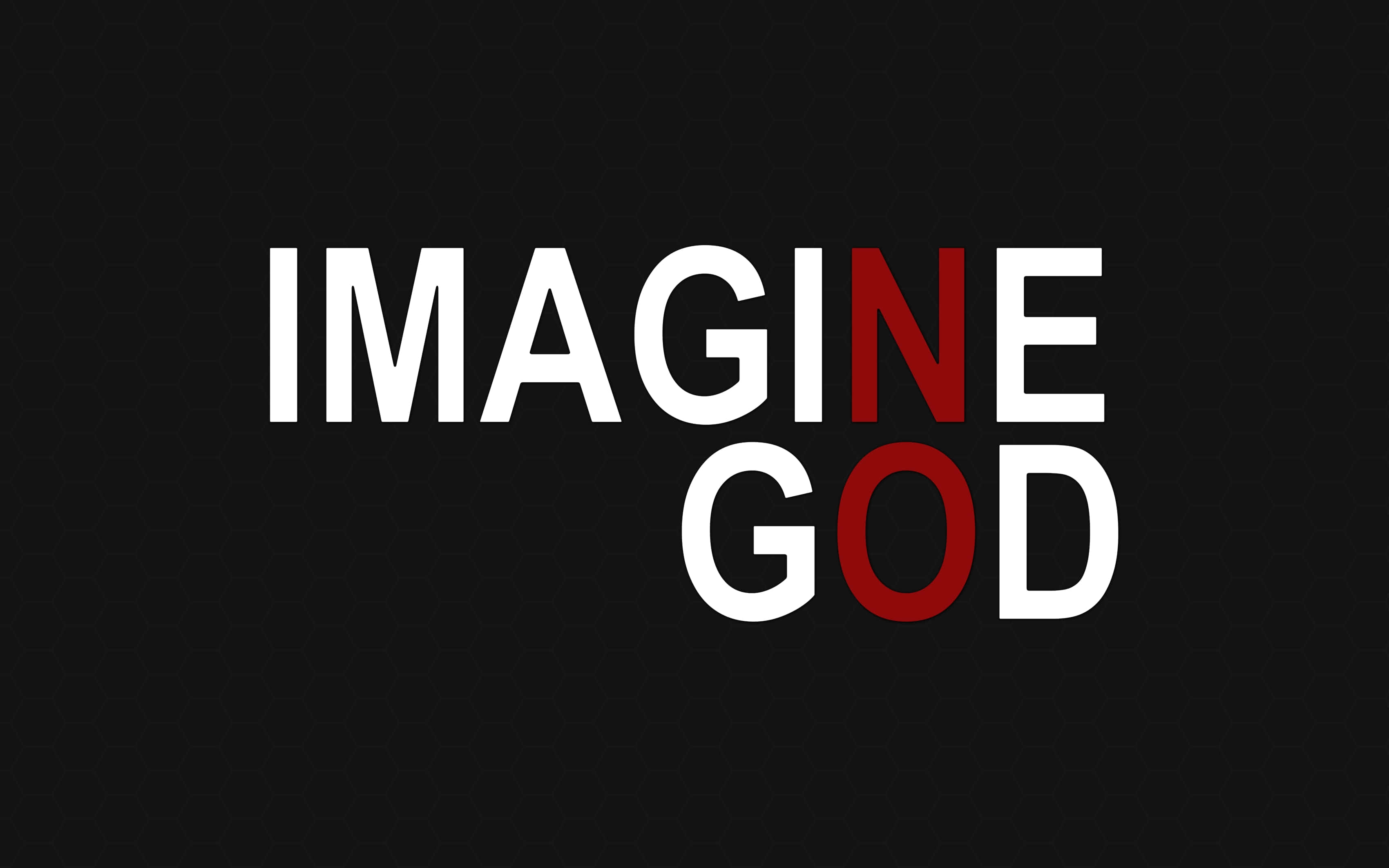 Atheist, white text, red text, 2K Desktop Wallpaper
