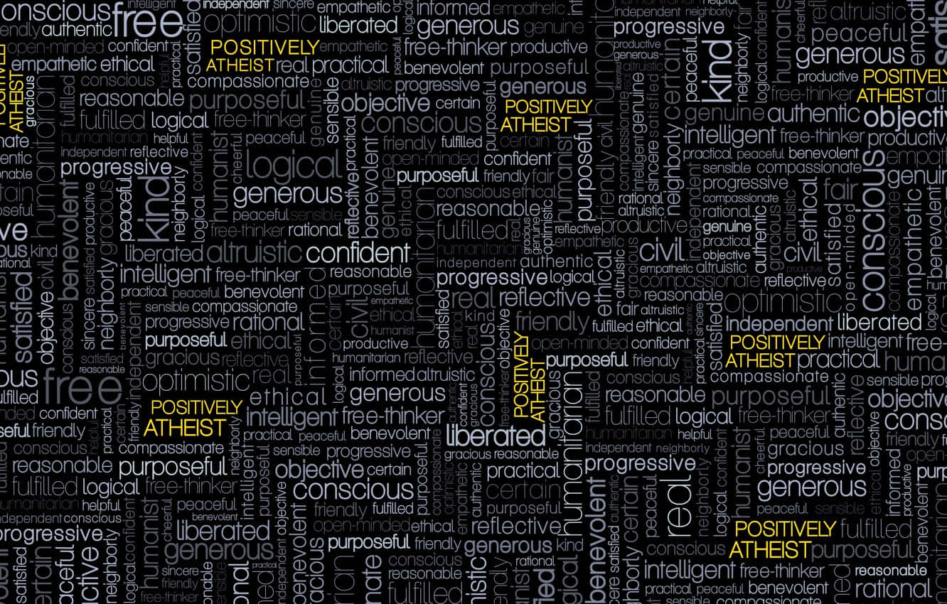 Atheist, black background, white words, HD Desktop Wallpaper