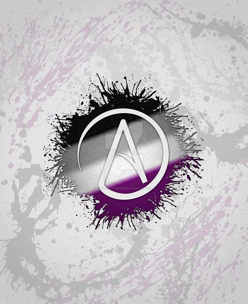 Atheist, letter A in a circle, grungy background, SD Phone Wallpaper