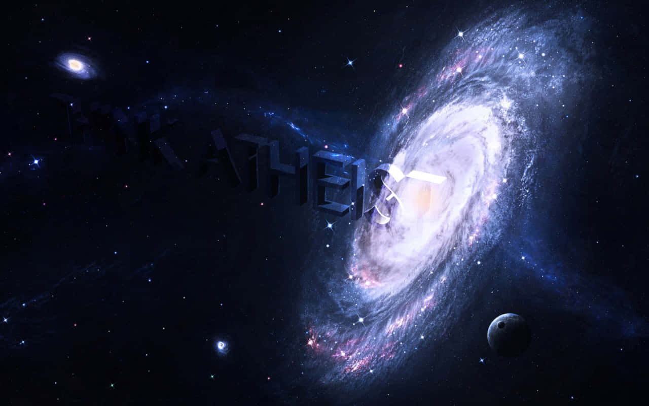 ATHEIST, spiral galaxy, cosmic hues, HD Desktop Wallpaper