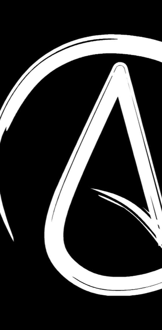 Atheist, white, circular swirl, SD Phone Wallpaper