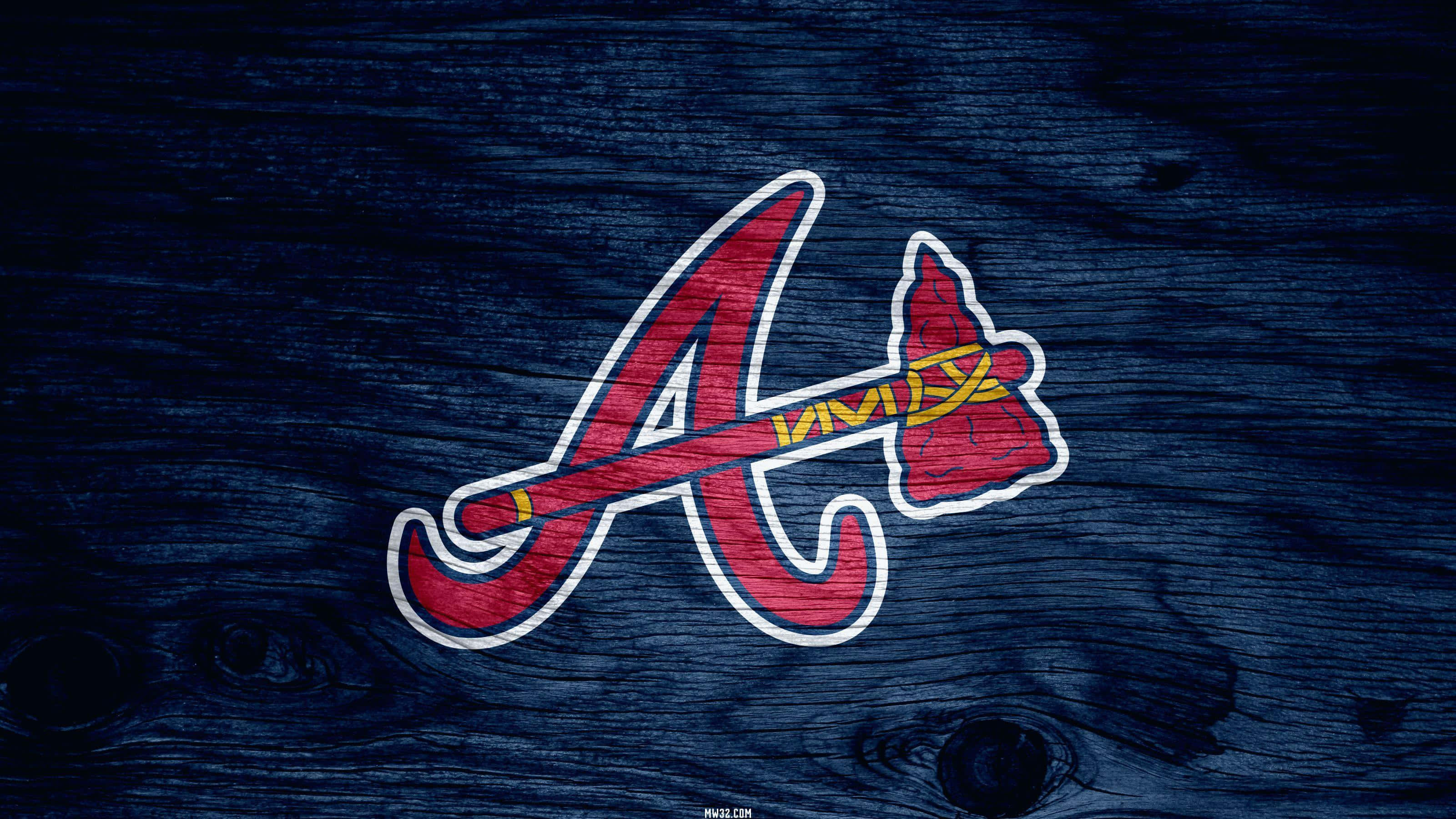 Atlanta Braves, red and gold, white outline, 2K Desktop Wallpaper