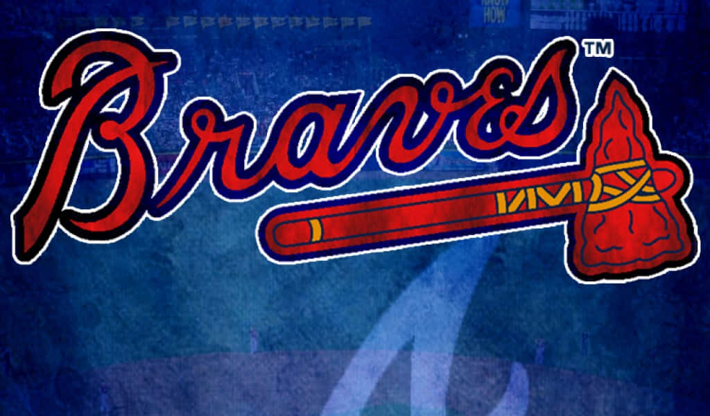 Atlanta Braves, red Braves logo, tomahawk graphic, SD Desktop Wallpaper