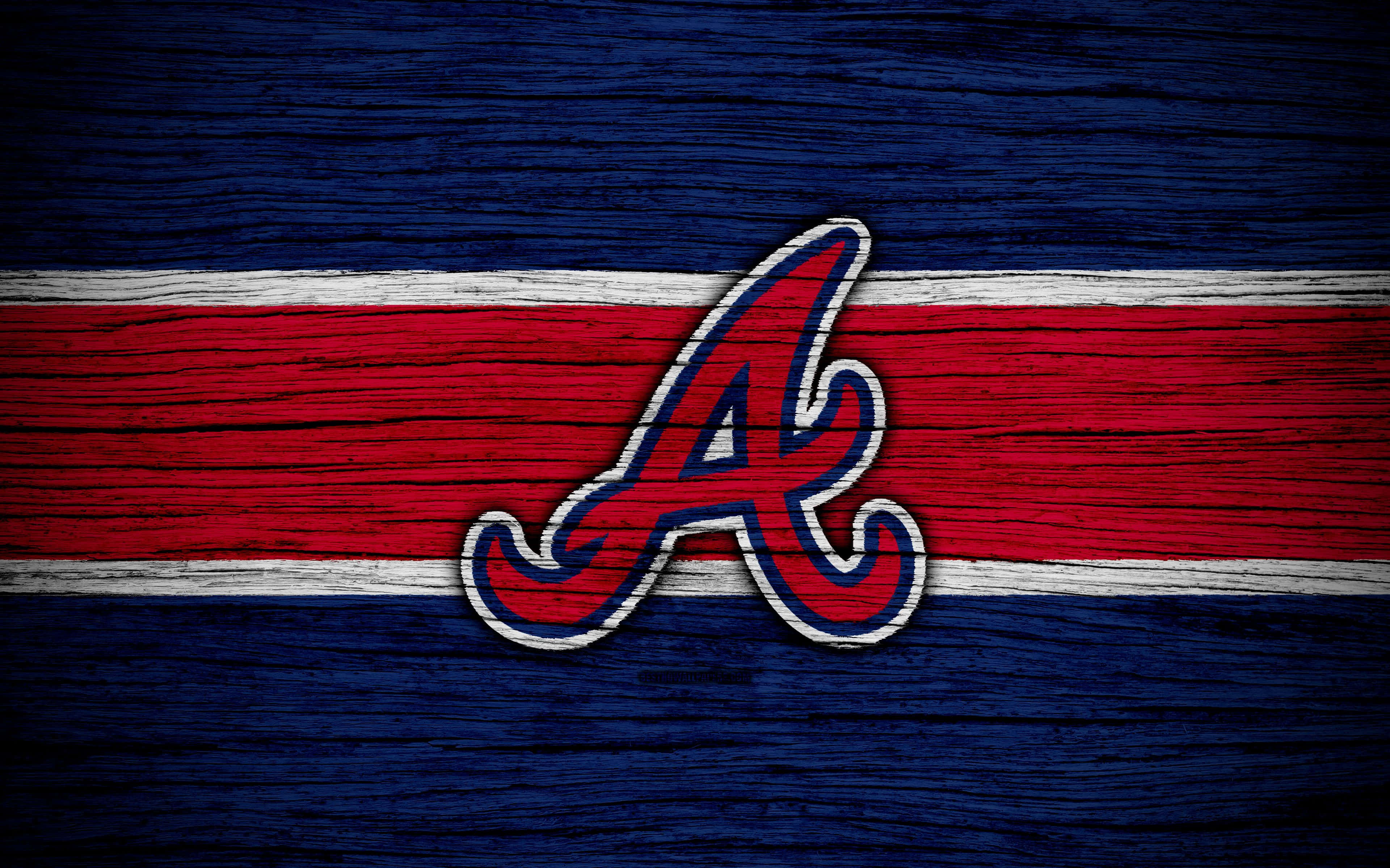 Atlanta Braves, red white and blue, stylized 'A', 4K Desktop Wallpaper