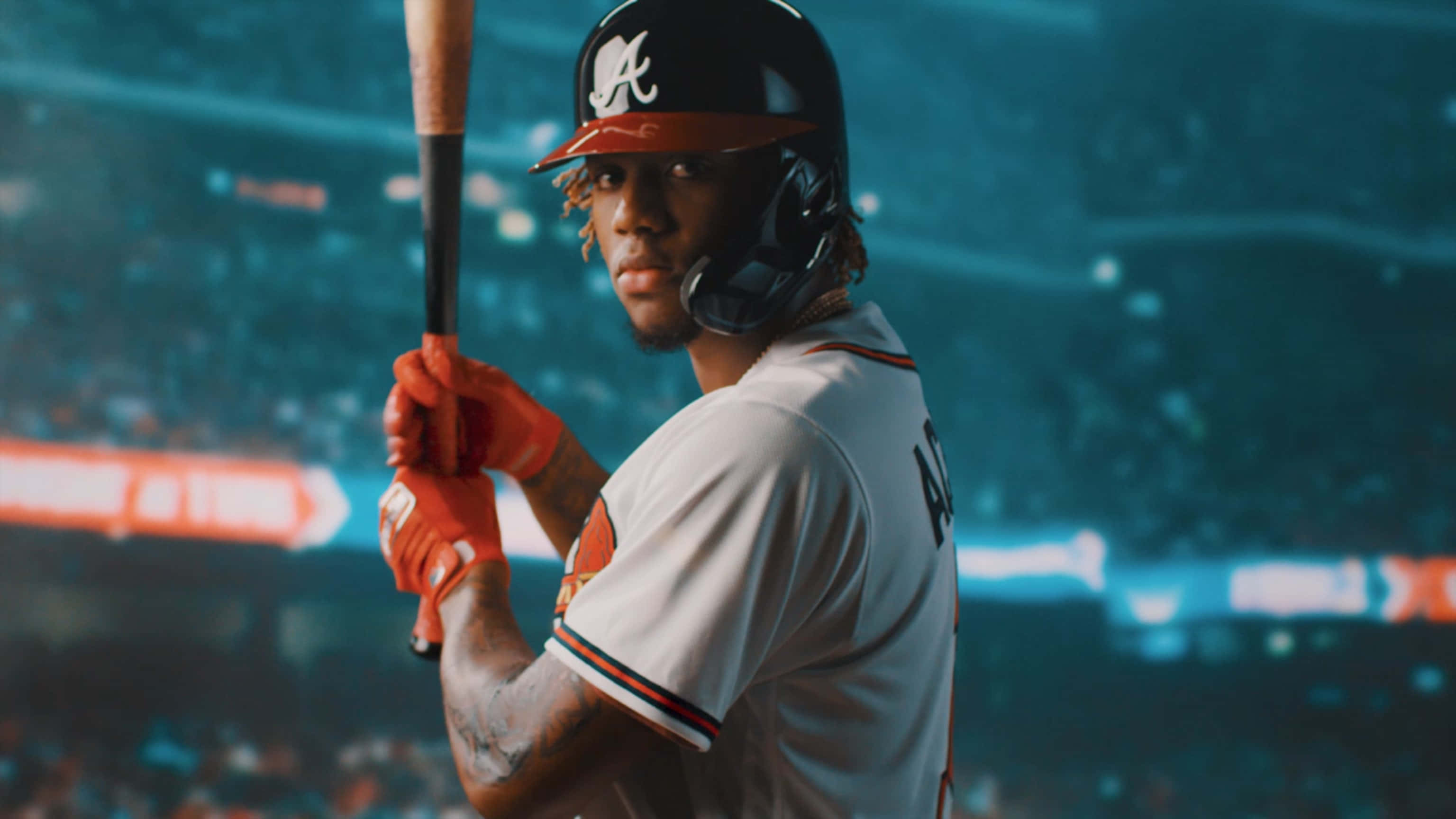 Atlanta Braves, baseball player, bat, 2K Desktop Wallpaper