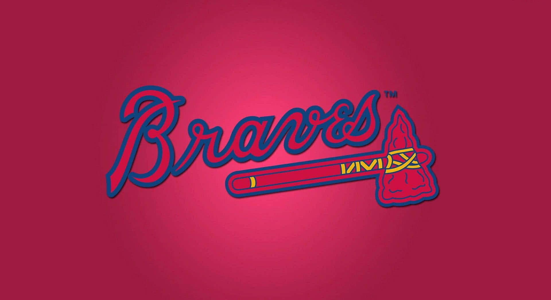 Atlanta Braves, tomahawk graphic, magenta background, Full HD Desktop Wallpaper