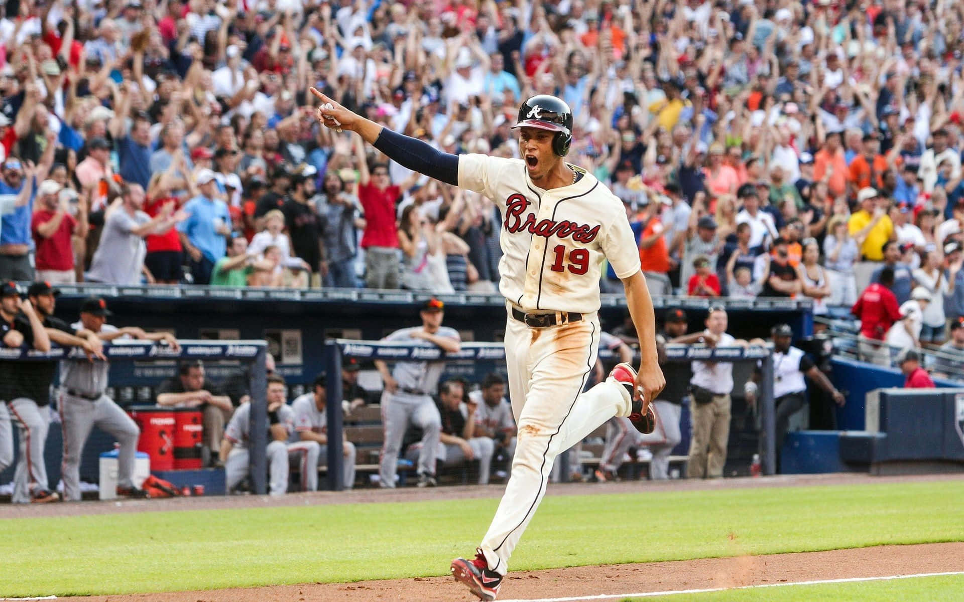 Atlanta Braves, baseball player, Braves uniform, Full HD Desktop Wallpaper
