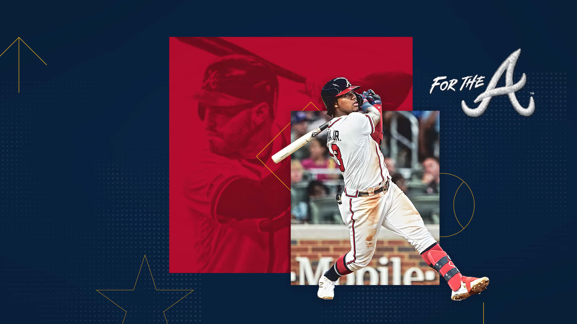 Atlanta Braves, baseball player, red overlay, Full HD Desktop Wallpaper