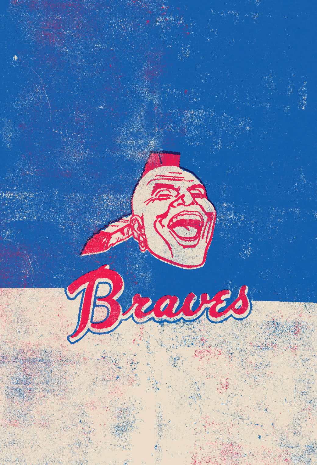 Atlanta Braves, vintage Braves logo, laughing Native American chief head, HD Phone Wallpaper