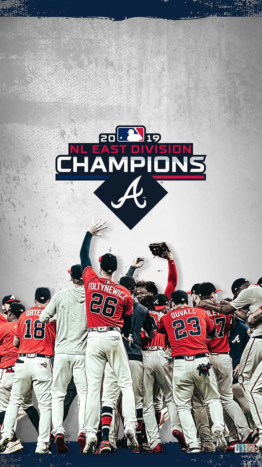 Atlanta Braves, 2019 NL East Division Championship, textured gray background, HD Phone Wallpaper