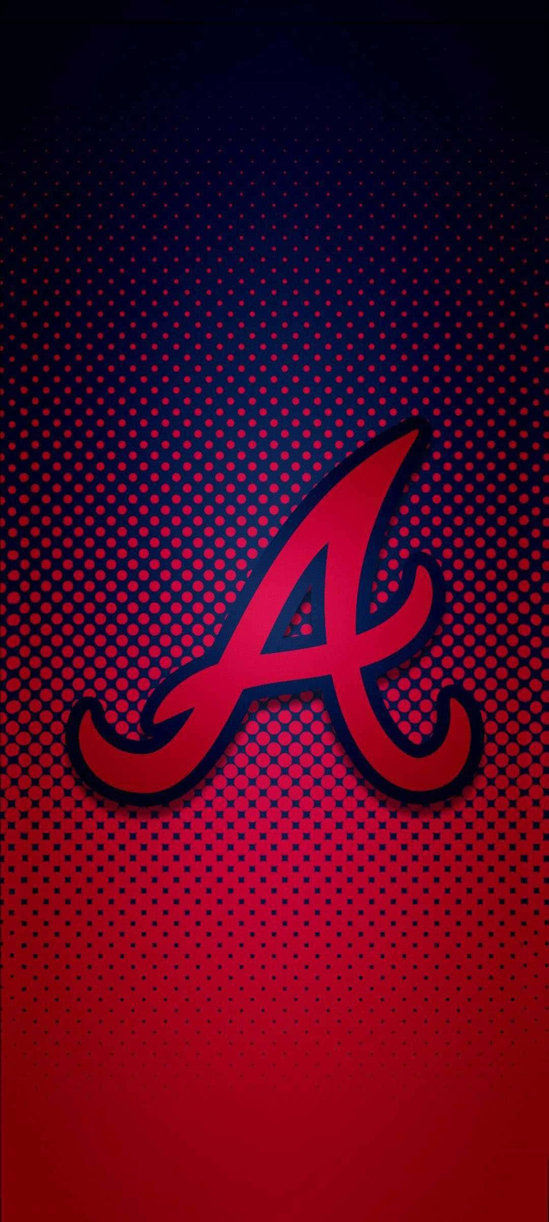 Atlanta Braves, red Atlanta Braves logo, gradient background, Full HD Phone Wallpaper