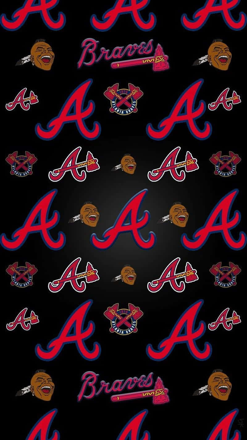 Atlanta Braves, iPhone, black background, HD Phone Wallpaper