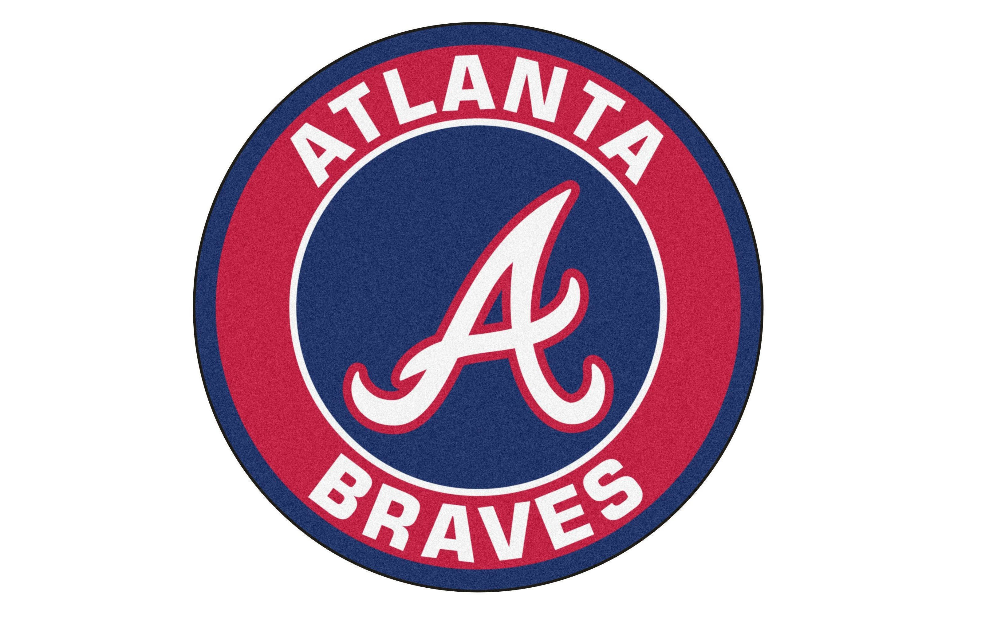 Atlanta Braves, circle logo, red blue and white, 2K Desktop Wallpaper