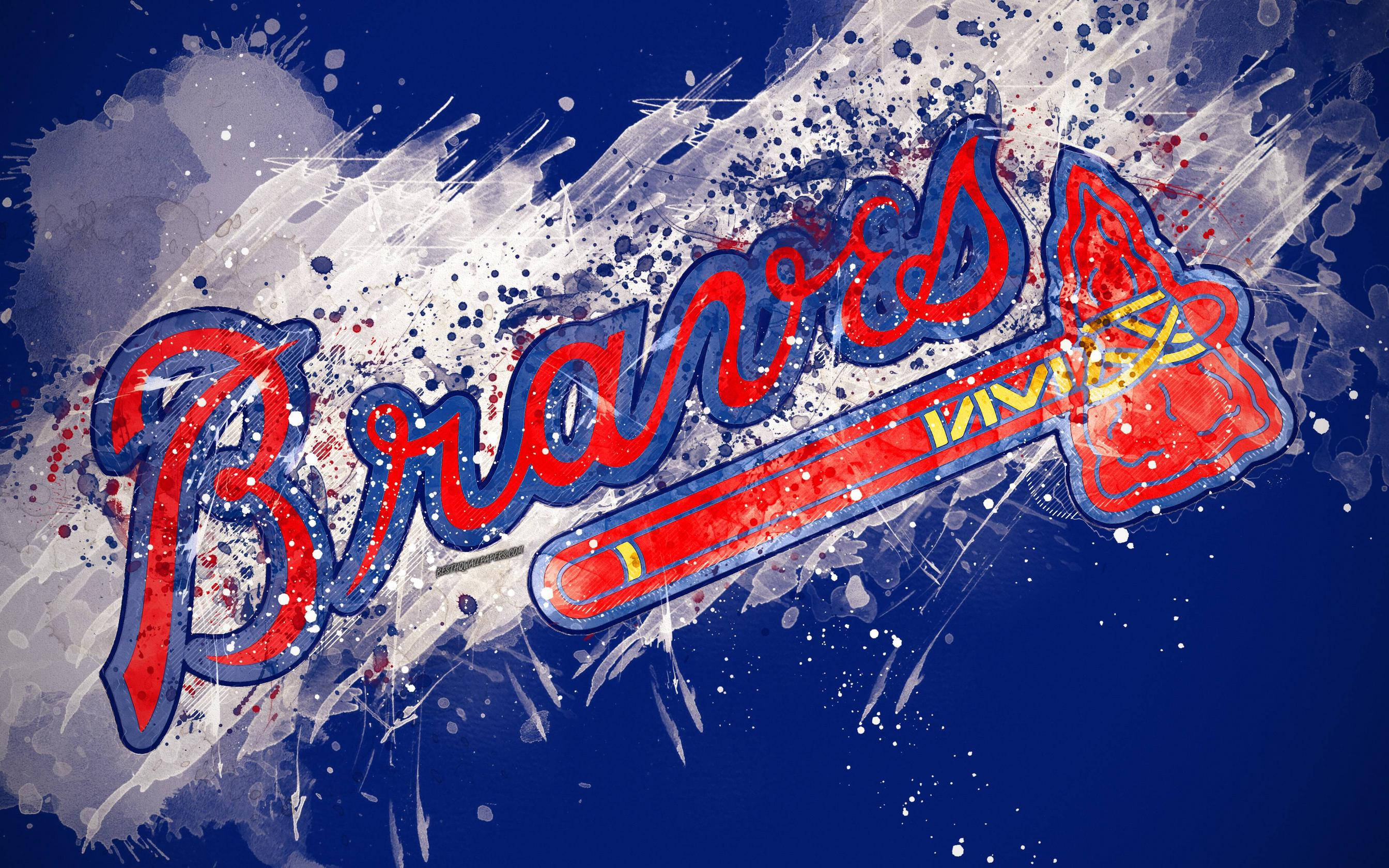 Atlanta Braves, red Braves logo, baseball bat, 2K Desktop Wallpaper