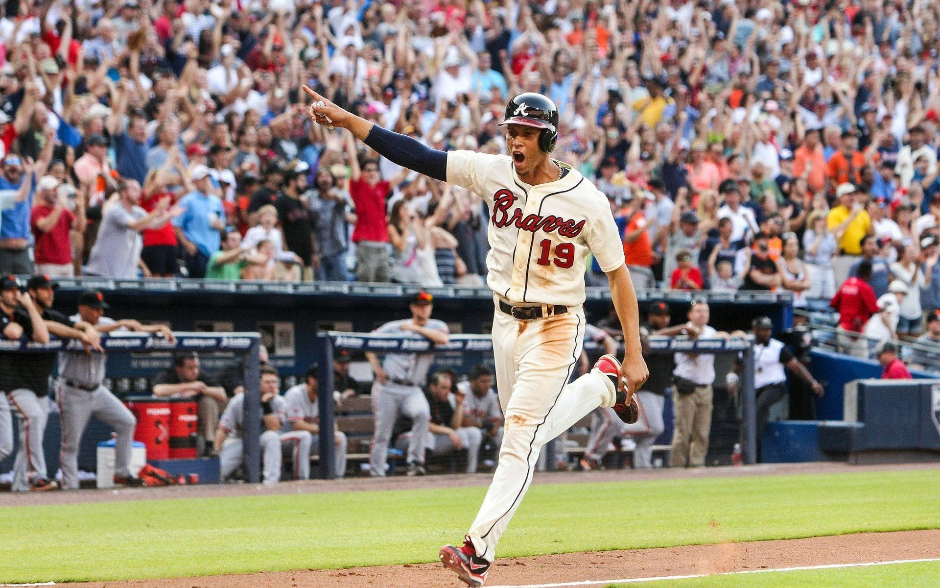 Atlanta Braves, Braves uniform, baseball player, Full HD Desktop Wallpaper
