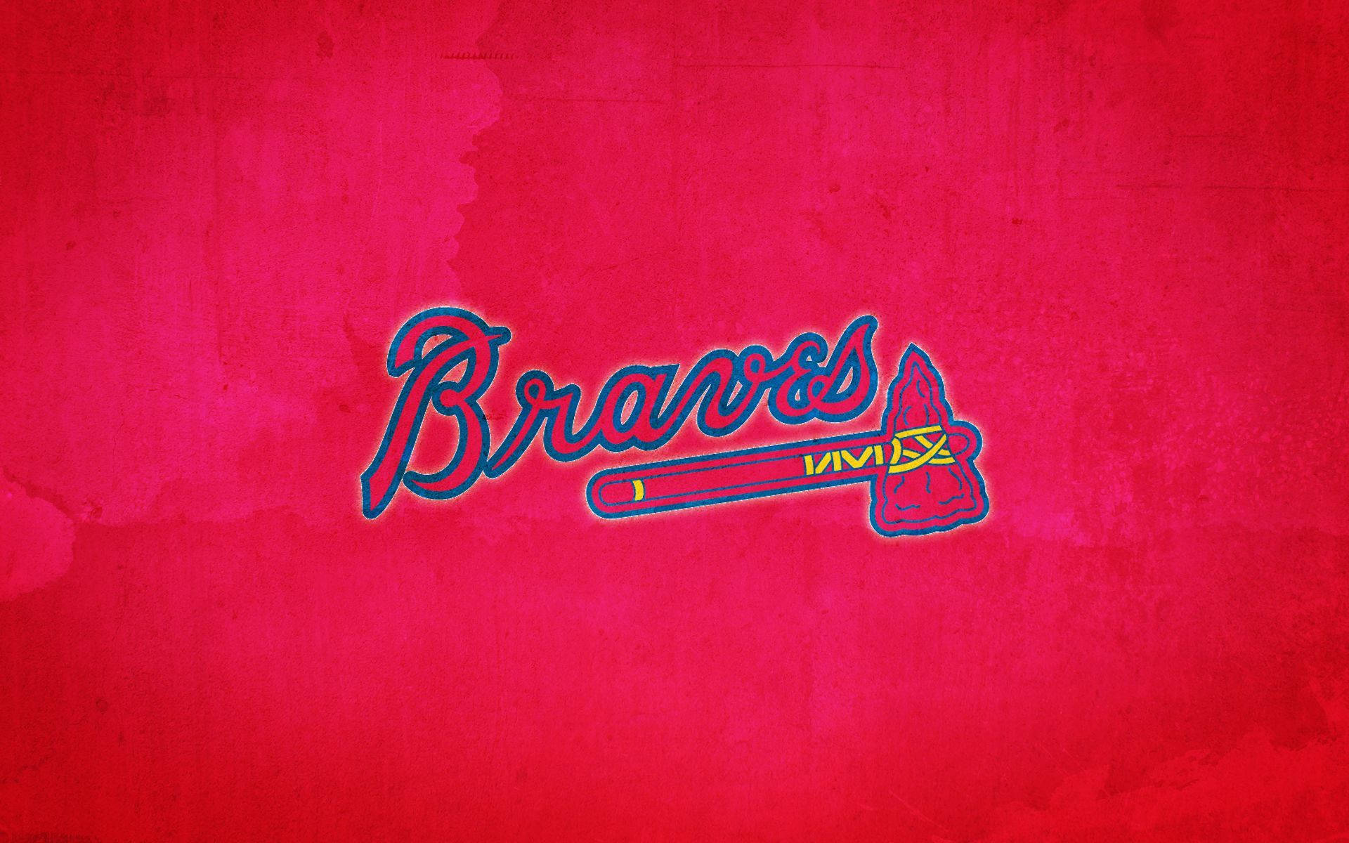 Atlanta Braves, red ax, tomahawk emblem, Full HD Desktop Wallpaper