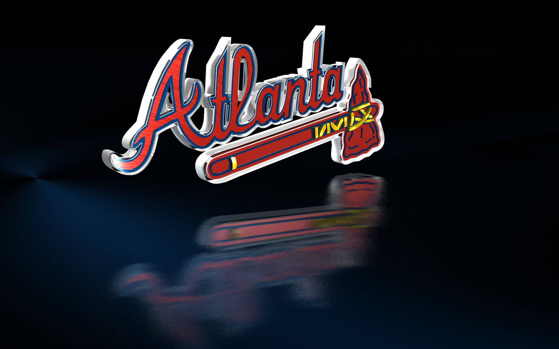 Atlanta Braves, 3D logo, red white and blue, Full HD Desktop Wallpaper