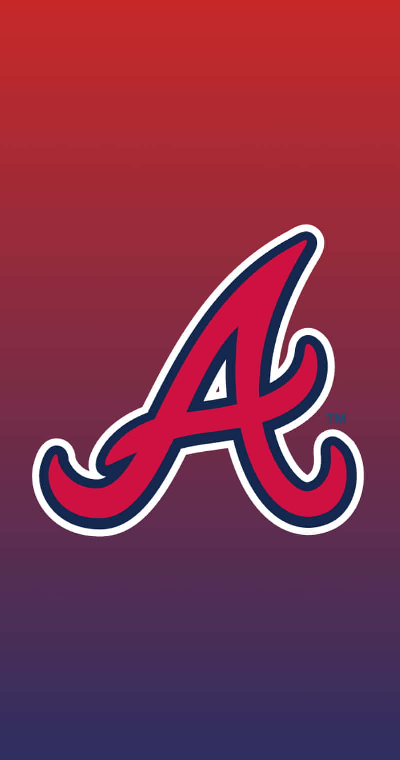 Atlanta Braves, red and blue background, bold red stylized A logo, HD Phone Wallpaper