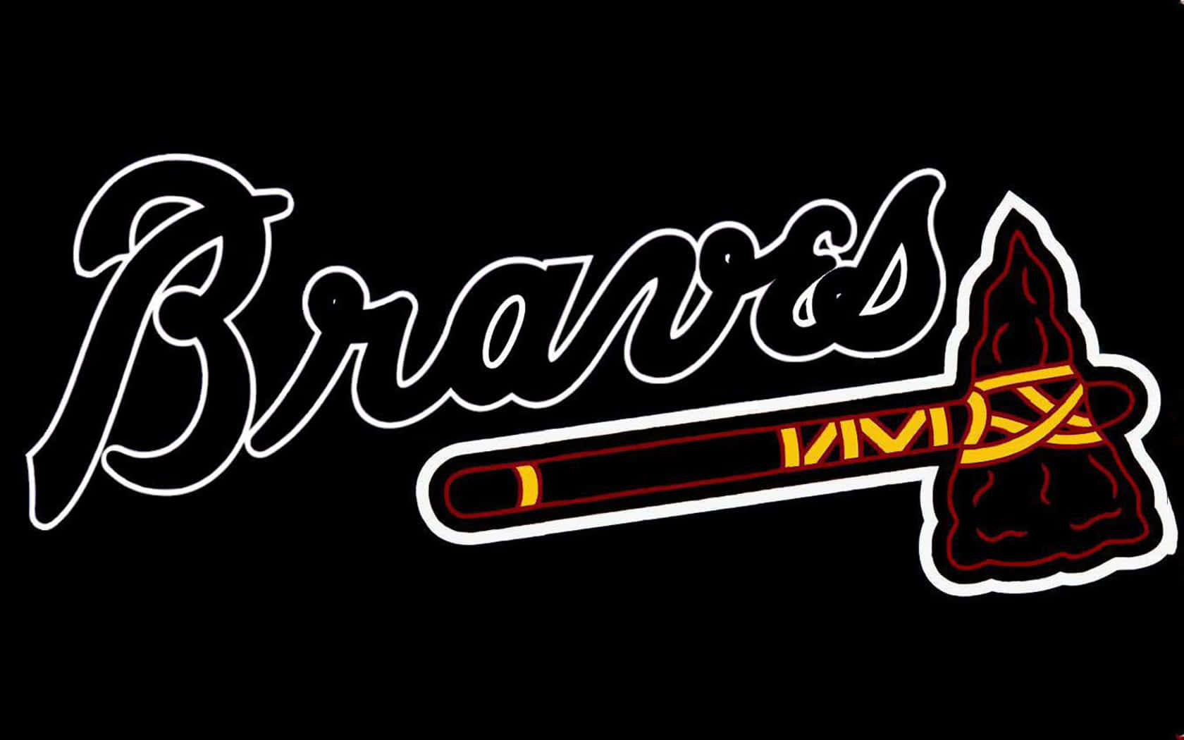 Atlanta Braves, neon sign, white, HD Desktop Wallpaper