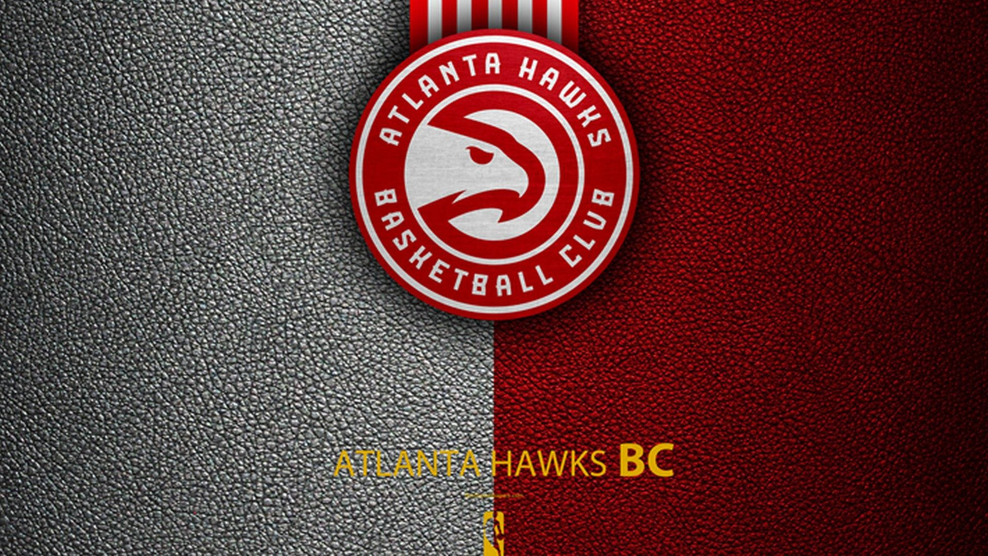 Atlanta Hawks, leather pattern, gray and red textured backgrounds, Full HD Desktop Wallpaper
