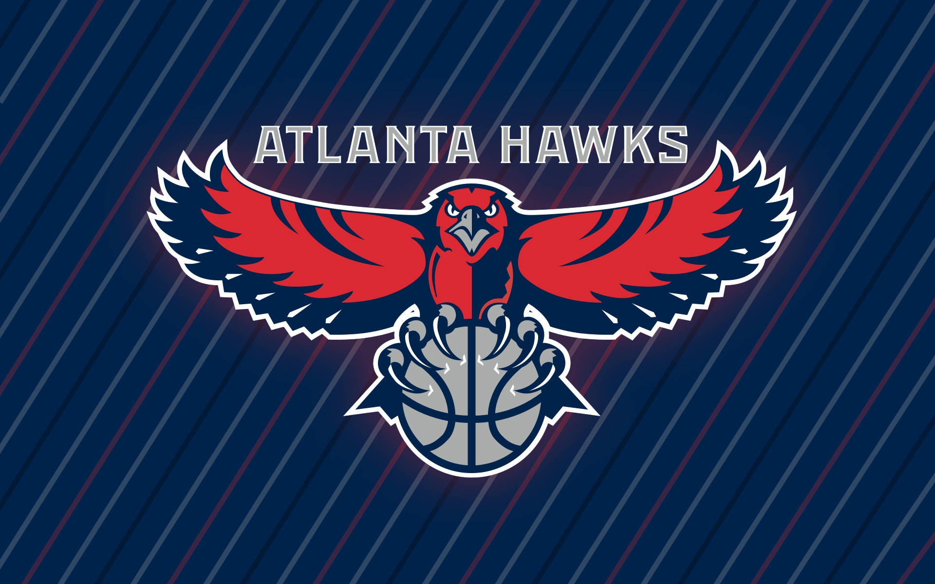 Atlanta Hawks, blue logo, red hawk, Full HD Desktop Wallpaper