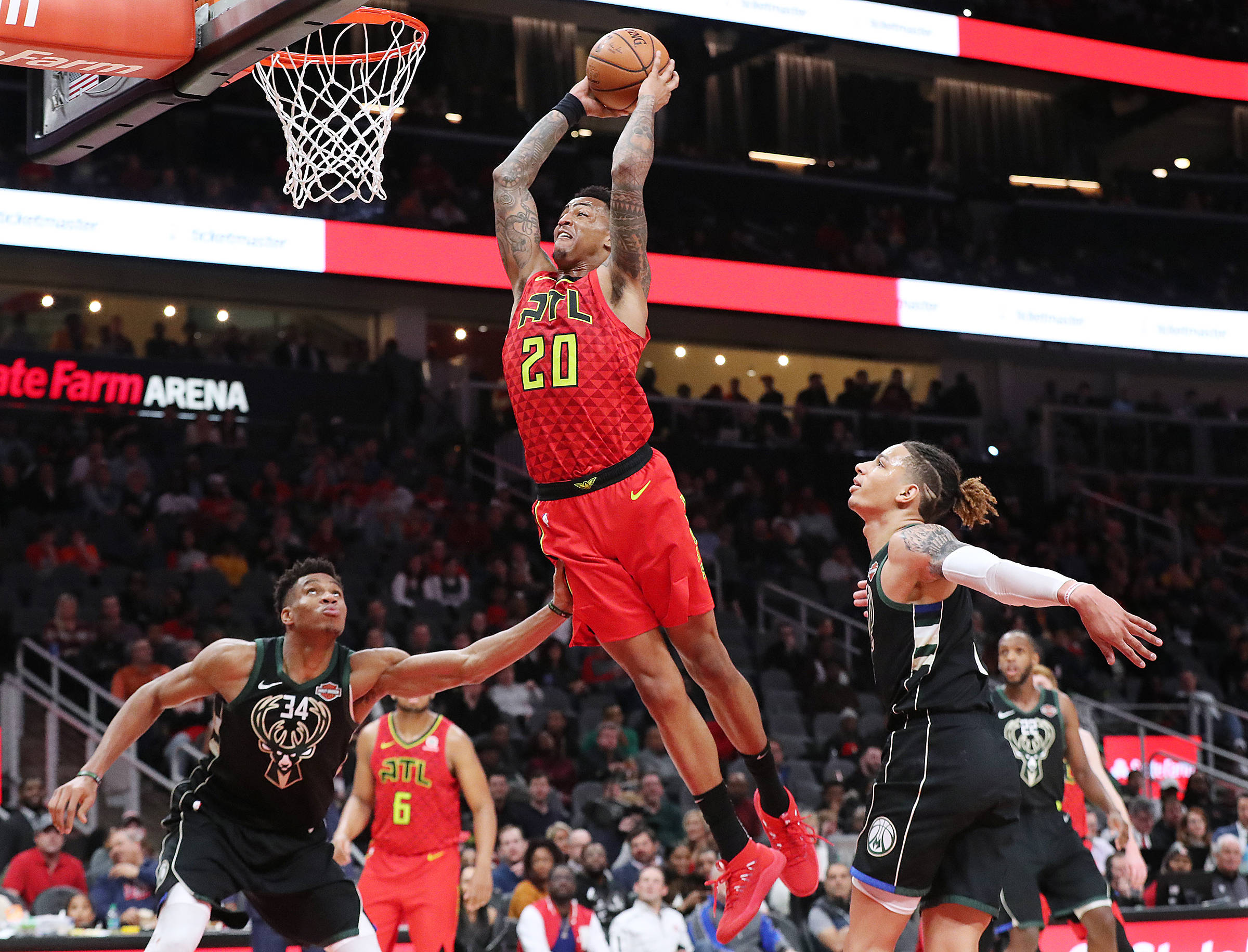 Atlanta Hawks, red, black, Full HD Desktop Wallpaper