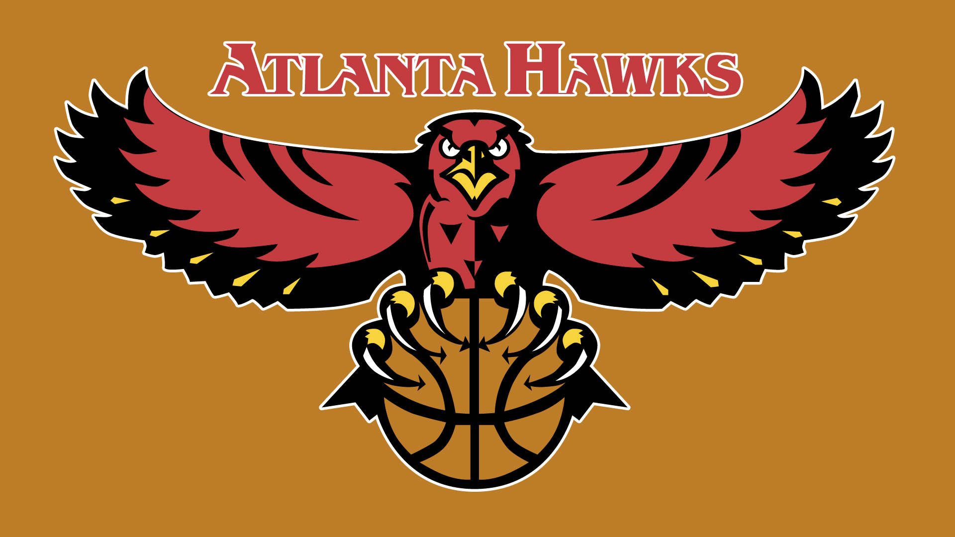 Atlanta Hawks, red hawk, outstretched wings, Full HD Desktop Wallpaper