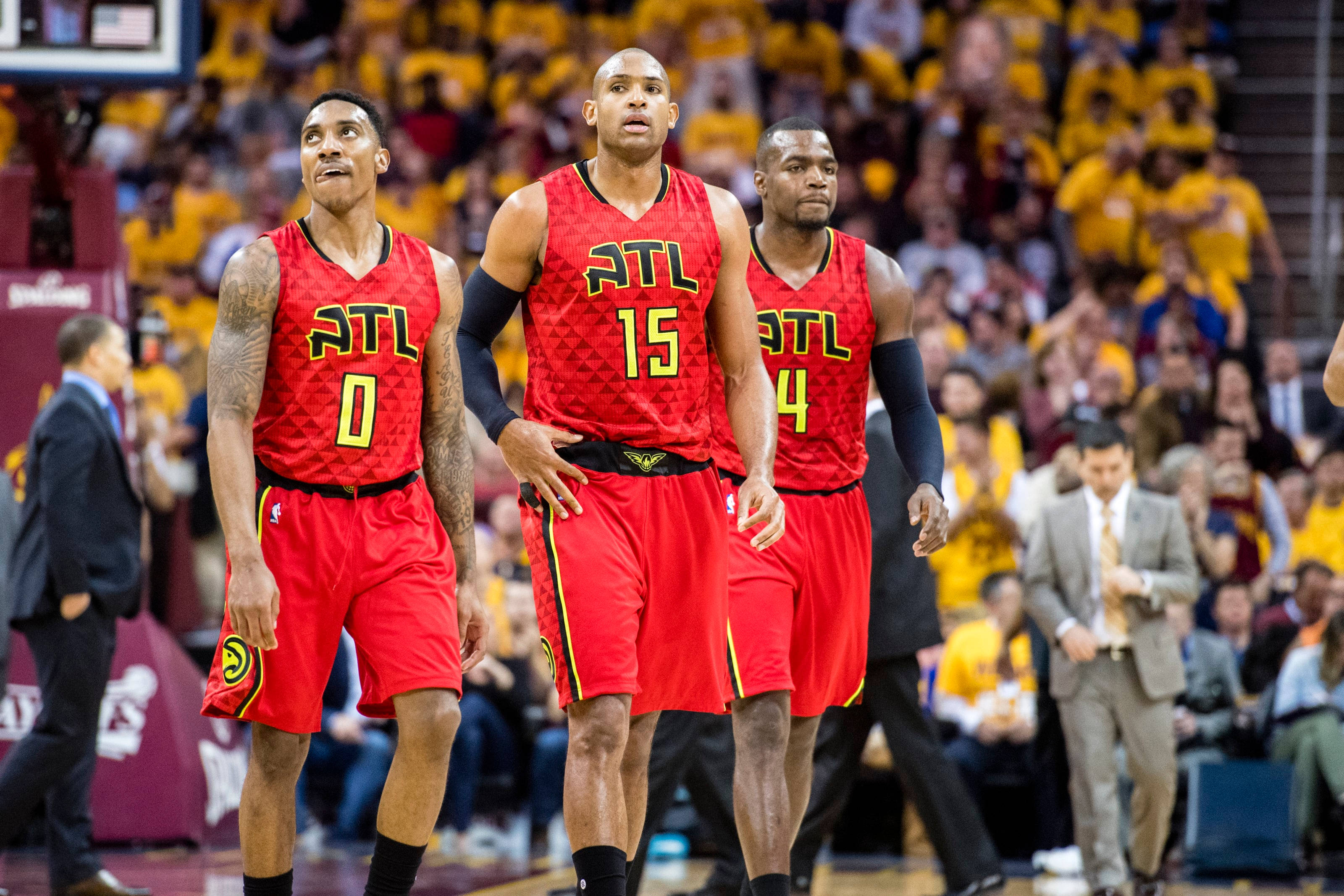Atlanta Hawks, red jerseys, court, 2K Desktop Wallpaper