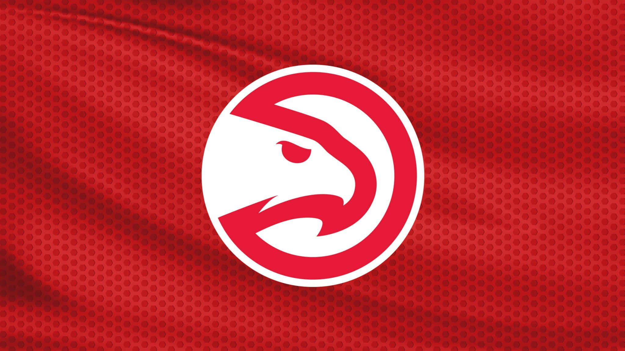 Atlanta Hawks, red fabric, white circular hawk logo, Full HD Desktop Wallpaper