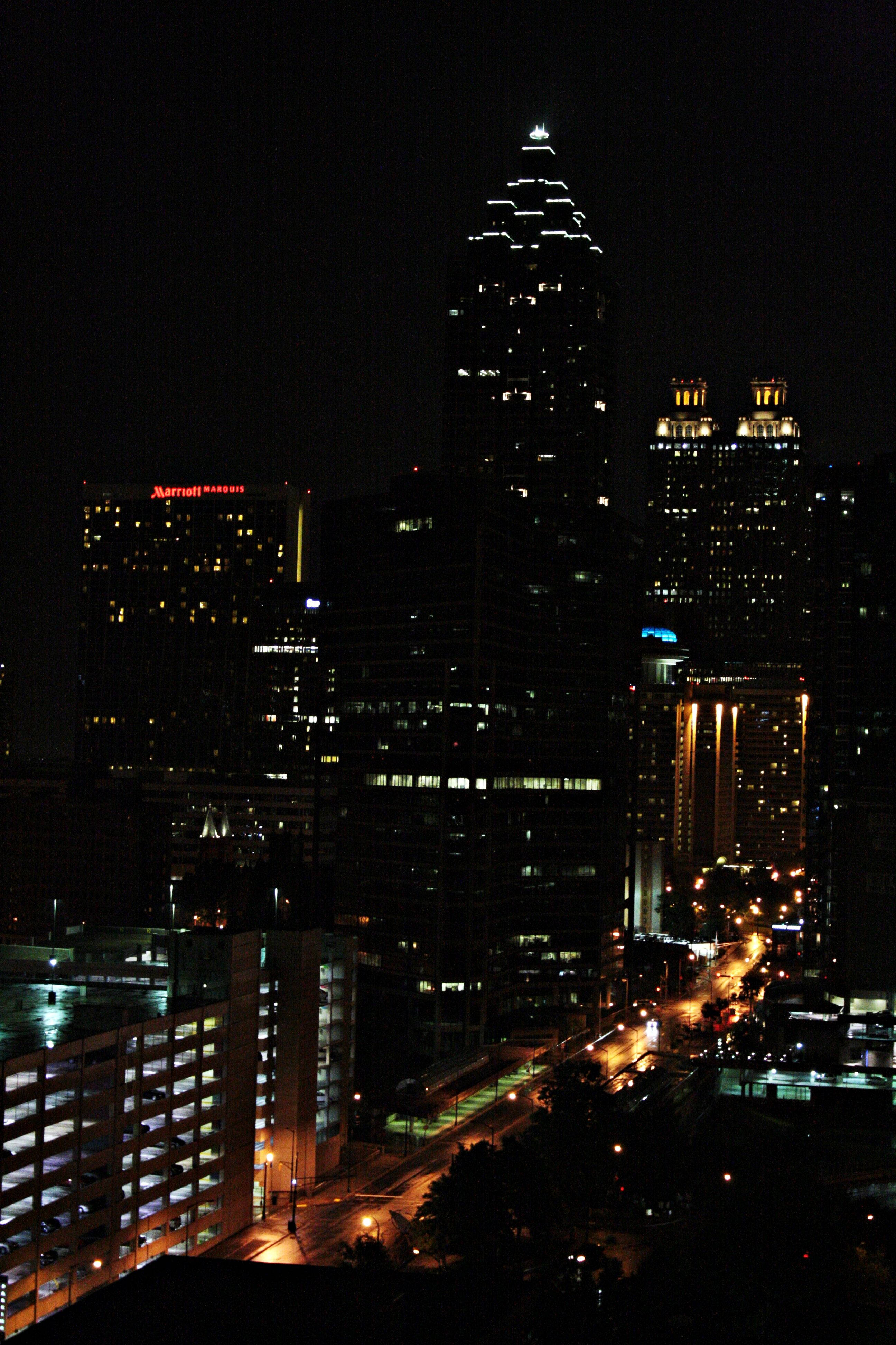 Atlanta Skyline, night, skyscrapers, 4K Phone Wallpaper