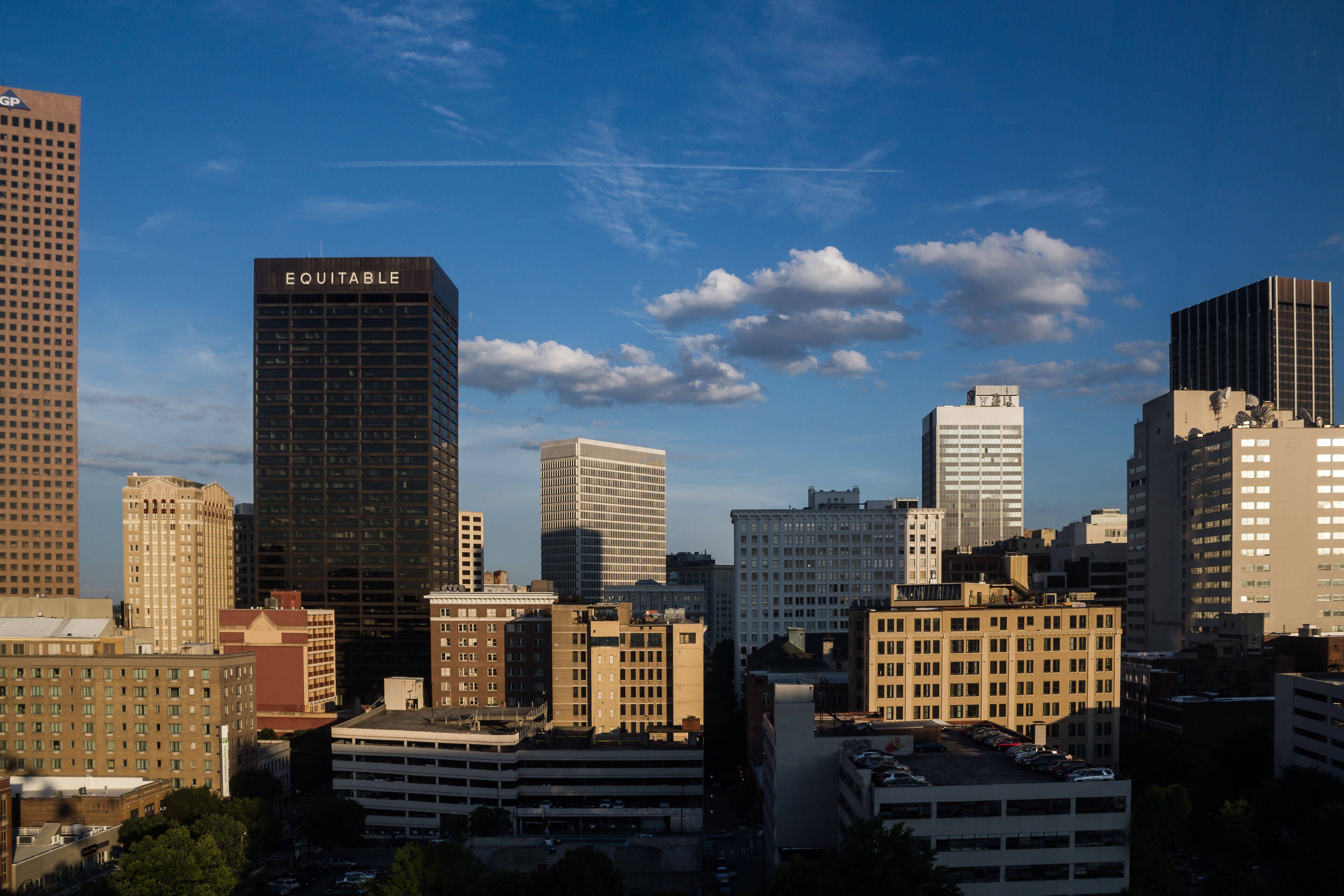 Atlanta Skyline, Sunset, golden light, 5K Desktop Wallpaper