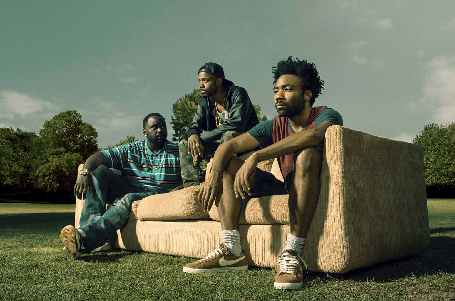 Atlanta TV Show, beige outdoor couch, grassy park, HD Desktop Wallpaper
